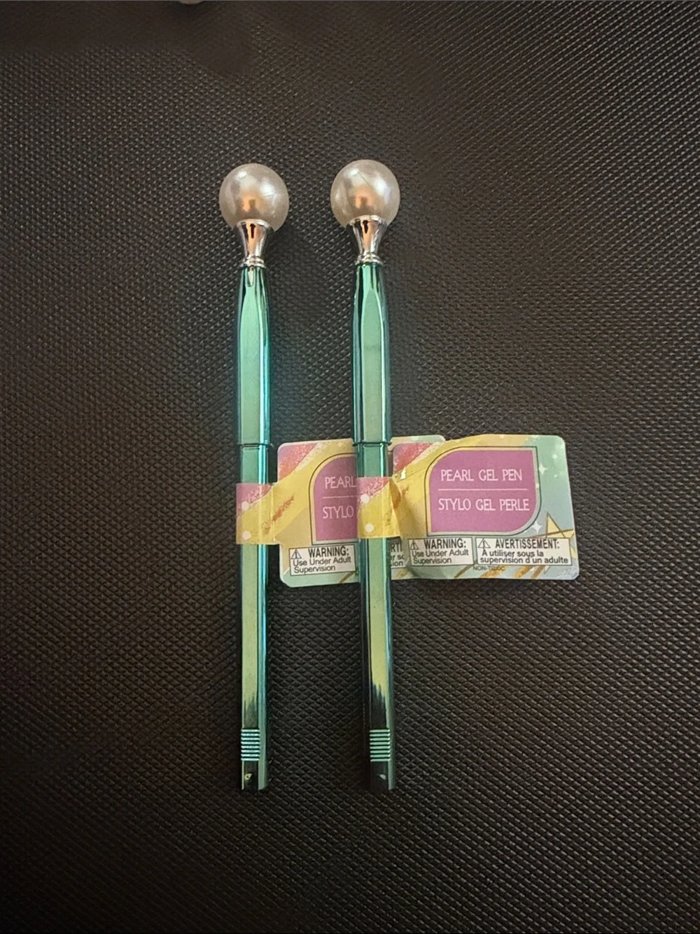 Pearl Gel Pens - Teal Metallic Barrel (Set of 2)